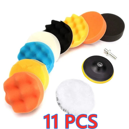 Car Polishing Sponge Pads Kit – Foam Buffer Waxing Pads for Scratch Removal, Auto & Motorcycle Paint Polishing and Detailing Tool Kit
