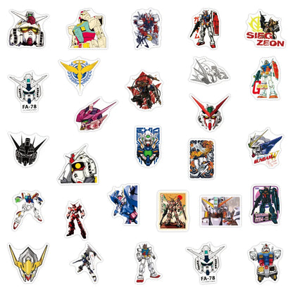 10/30/50/100-Piece Gundam Anime Sticker Set - Cool Cartoon Graffiti Decals for Motorcycles, Luggage, Guitars, Skateboards, and DIY Crafts