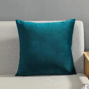 Solid Velvet Pillowcase – Red, Yellow, Blue, & Green Cushion for Sofa, Car, Living Room Home Decor, 45x45cm