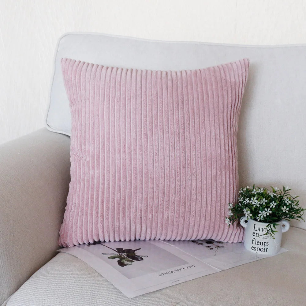 Striped Corduroy Body Pillow Cover - Plush Long Cushion Case for 50x70/50x100/50x120CM Bedding & Home Comfort