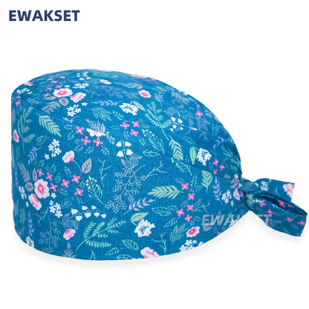 Unisex Soft Scrub Cap – Cartoon Print Surgical Hat for Men and Women, Operating Room Nursing Accessories