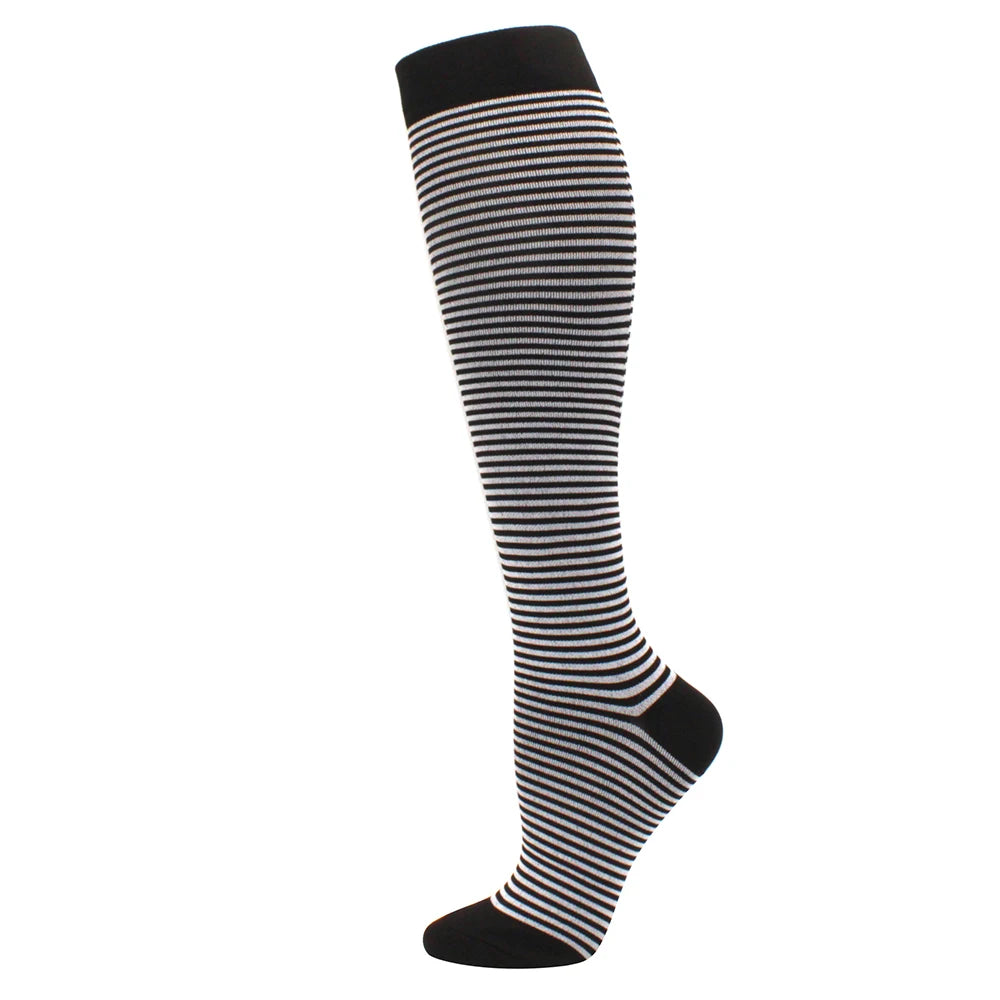 Compression Support Socks for Men & Women – Running Nursing Stockings for Edema, Varicose Veins & Blood Circulation Sports Wear
