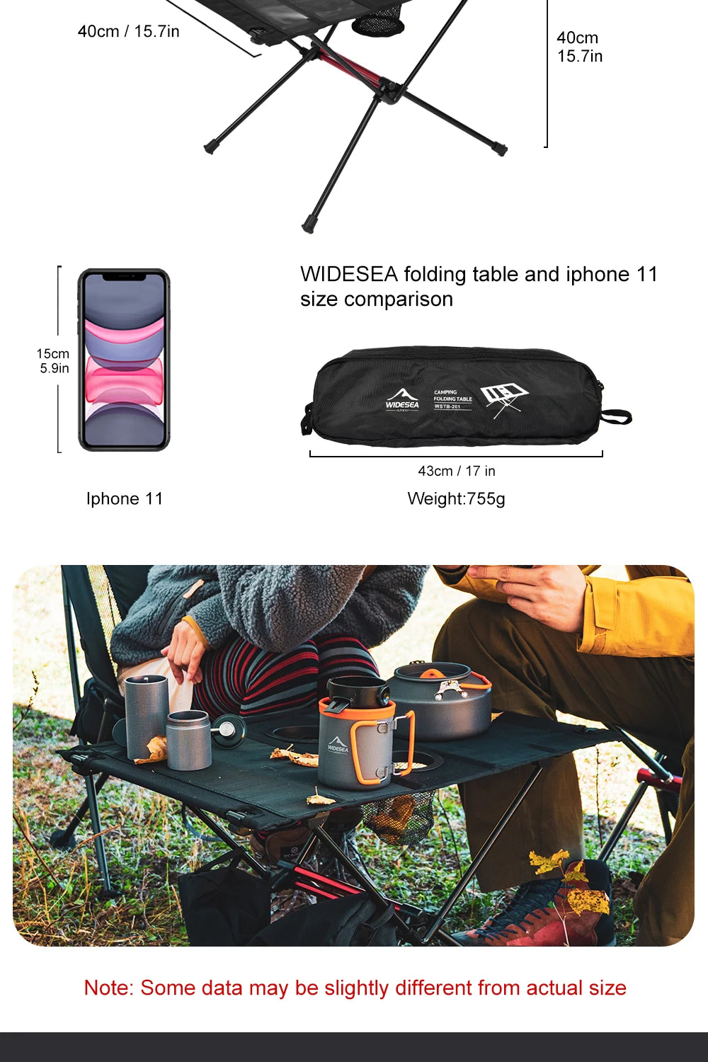 Widesea Camping Folding Table – Portable Picnic & Travel Furniture for Outdoor Fishing & Tourism
