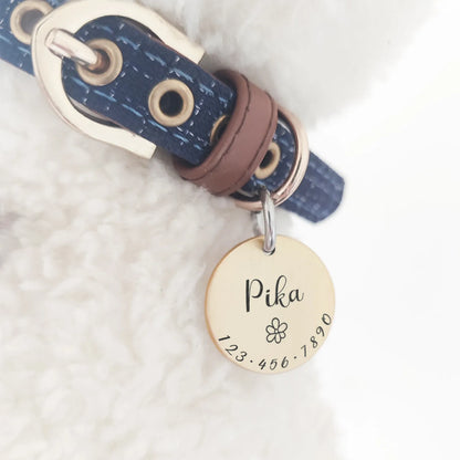 Personalized Pet ID Tag – Custom Engraved Dog & Cat Collar Charm with Name, MW001 Necklace Chain Accessory