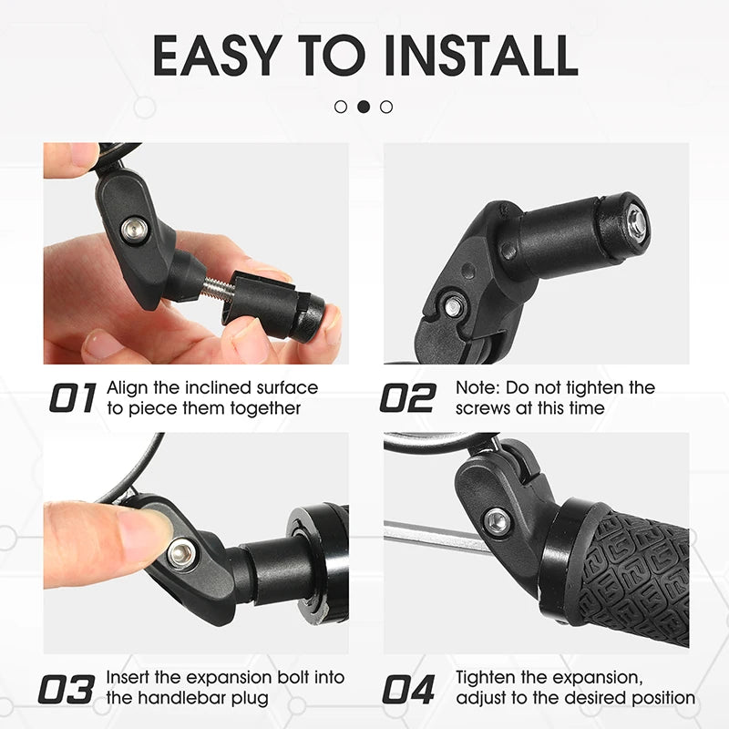 WEST BIKING 360° Rotating Bicycle Rearview Mirror – Safety Cycling Rear View Mirror for MTB and Handlebar Accessories