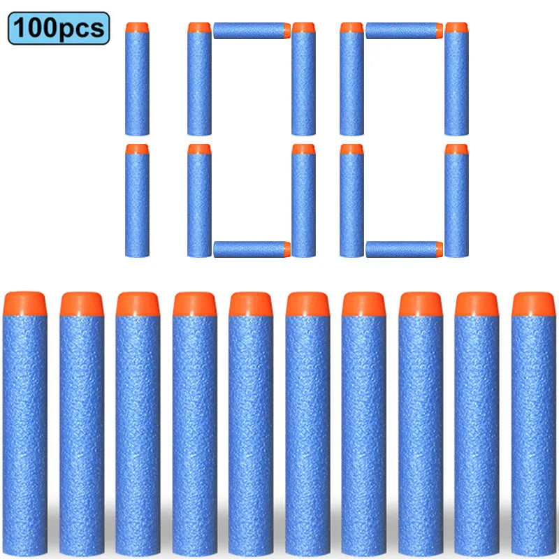 100pcs 7.2cm Soft Nerf Darts - Round Head Refill Sponge Bullets for NERF N-Strike Blasters, Kids Toy Gun Ammo