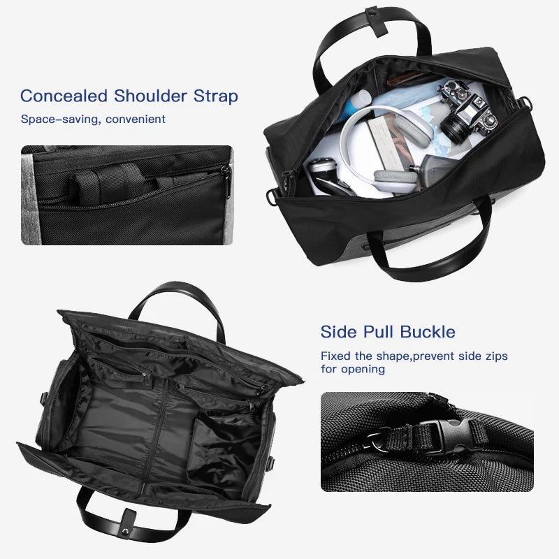 OZUKO Multifunction Men’s Travel Bag – Large Capacity Waterproof Suit Luggage Duffel with Shoe Pocket