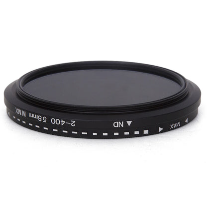 Adjustable ND Filter ND2–ND400 — Variable Neutral Density Fader for Camera Lens (37–82mm)