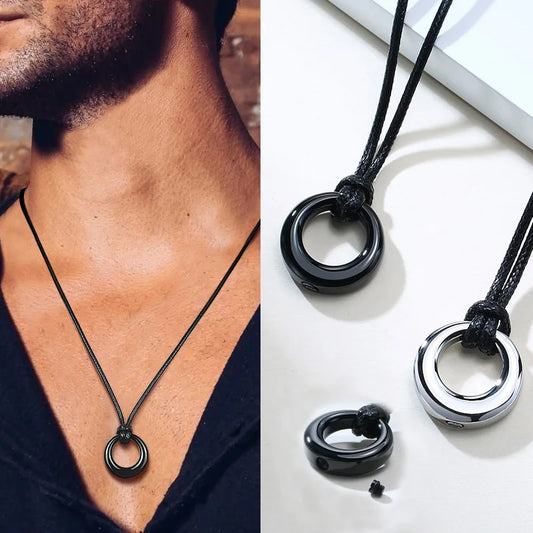 Circle of Life Eternity Love Karma Necklace – Memorial Pendant Ashes Jewelry for Women & Men, Keepsake Cremation Bracelets
