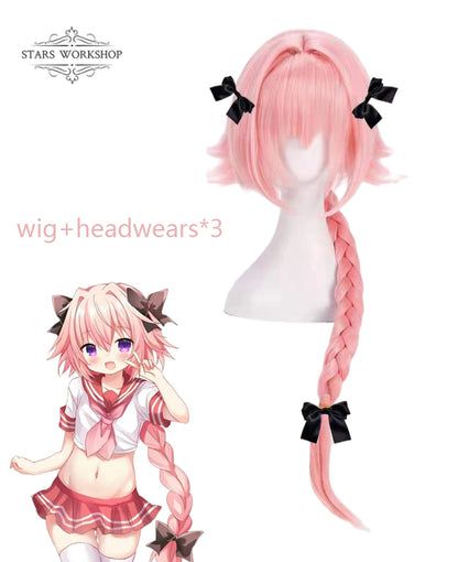 Fate Grand Order Astolfo Cosplay Costume – Fate Apocrypha Rider JK Uniform Sailor Suit Skirt for Women, Halloween