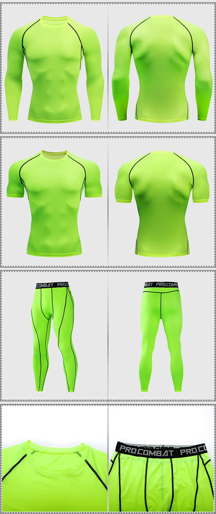 2-Piece Men’s Compression Sportswear Set — Gym, Yoga, Workout & Jogging Tracksuit