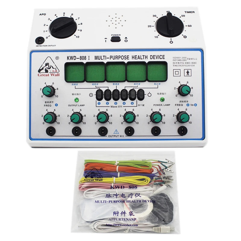 Electro Acupuncture Stimulator Machine – Nerve & Muscle Therapy with 6 Waveforms, 6 Output EMS Massager