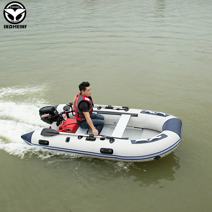 5-6 Person Inflatable Assault Boat – 3.8m PVC Fishing Rowing Boat with Aluminum Floor & Speed Raft Accessories