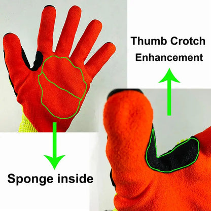 NMSafety Anti-Vibration Work Gloves - Cut-Resistant Oil-Proof Nitrile Dipped Palm Protective Gloves