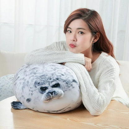 Angry Blob Seal Pillow - 3D Chubby Sea Lion Plush Stuffed Toy Sleeping Cushion Gift