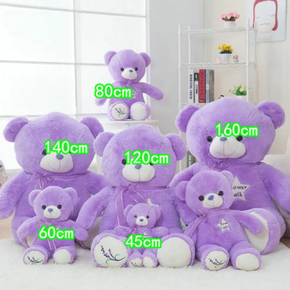 Cute Purple Bear Plush Toy - Soft Stuffed Animal Doll Gift for Kids, Classmates & Graduation