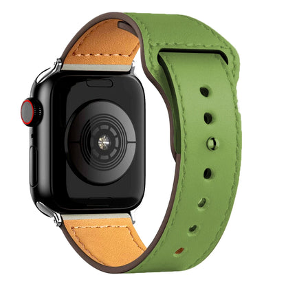 Leather Band for Apple Watch Ultra 2 – Compatible 49mm/45mm/44mm/41mm/40mm/38mm, Wrist Bracelet Strap for iWatch Series 3–9, SE, 4, 5, 6, 7, 8 & 9