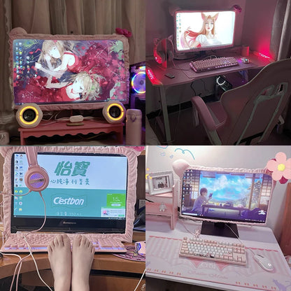 Cute Dust-proof Computer Monitor Decorative Cover - Notebook Protective Sleeve