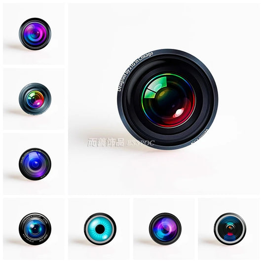 5Pcs 25mm Camera Lens Photo Print Glass Cabochon DIY Jewelry Pendant Supplies Handmade Cameo Accessories Set