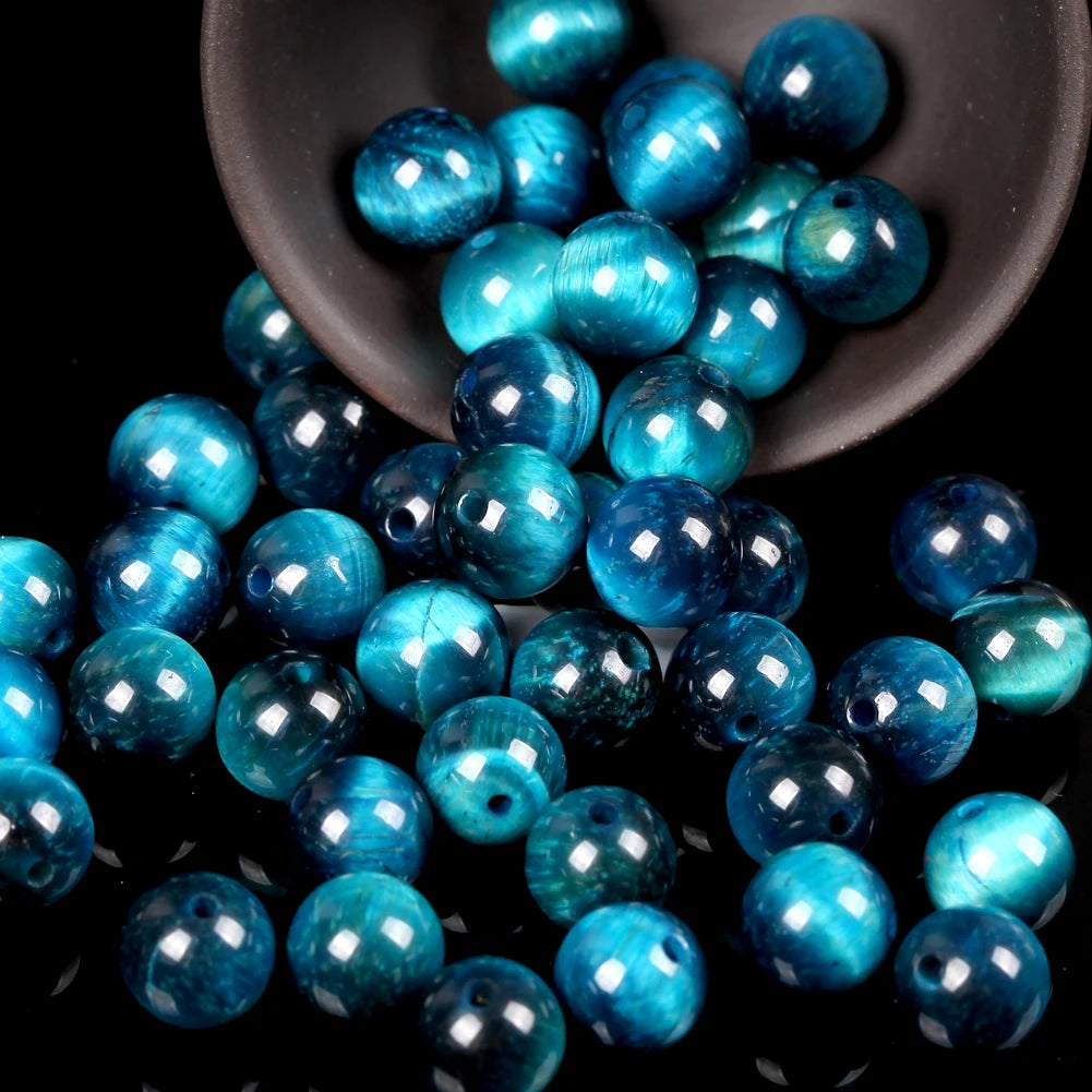 Natural Gemstone Spacer Beads - Tiger Eye, Amazonite, Lava, Turquoise & Agate Loose Beads for DIY Jewelry Bracelets