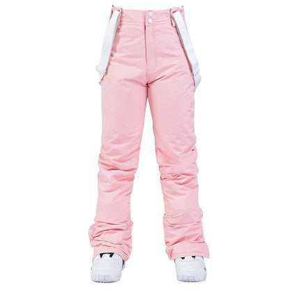 Men & Women Winter Ski Pants – Windproof Waterproof Snowboard Suspender Trousers Thick Warm Plus Size