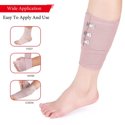 Elastic First Aid Bandage - Stretch Wound Dressing Wrap for Outdoor Sports and Sprain Support