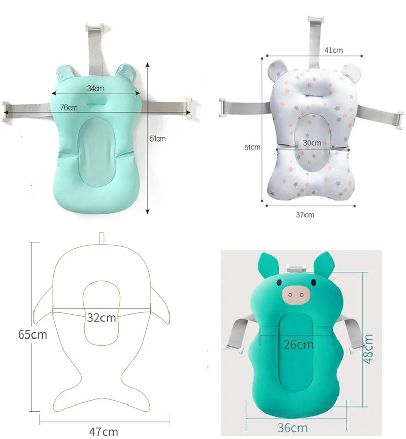 Non-Slip Baby Bath Cushion – Newborn Safety Support Pad & Soft Bathtub Mat
