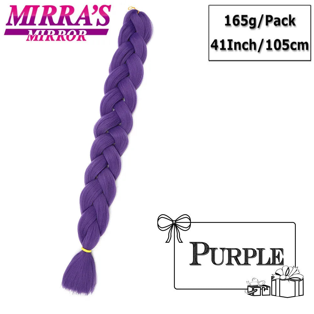 41" Jumbo Braiding Hair Extensions – Purple, Pink & Blue Ombre Synthetic Hair for Box Braids, Wholesale Support