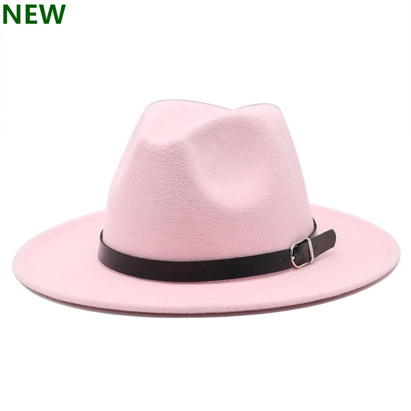 2022 Fashion Fedora Hat for Men & Women - Black Wool Blend Jazz Cap, Outdoor Casual Hat in X & XL Sizes