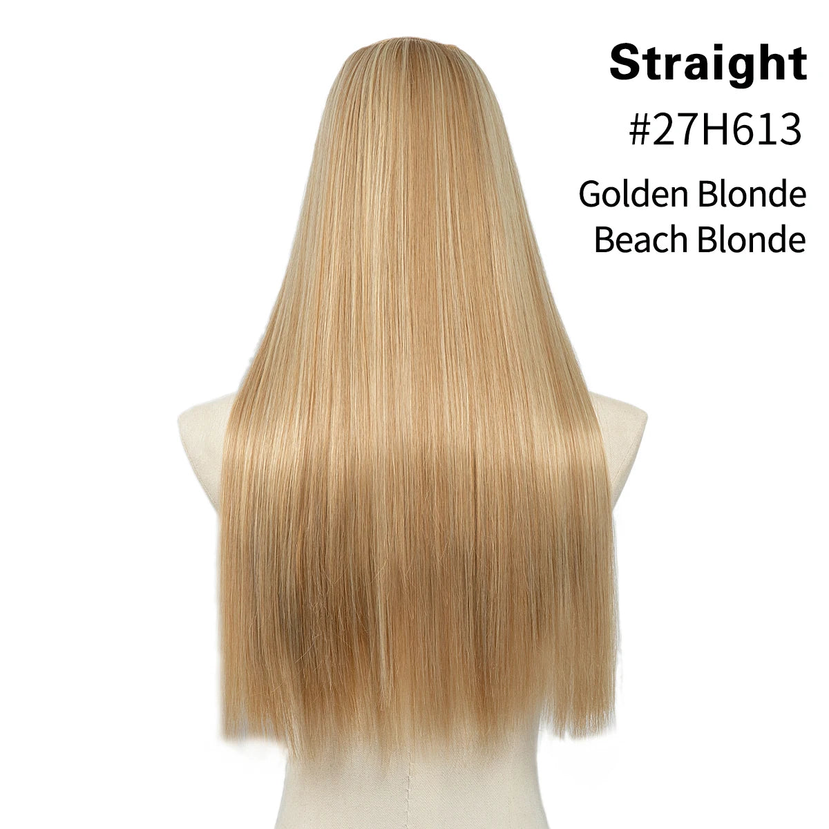 Synthetic U-Part Clip-in Hair Extensions – Long, Straight, Thick Blonde Hairpieces (16, 20, 24 Inch)