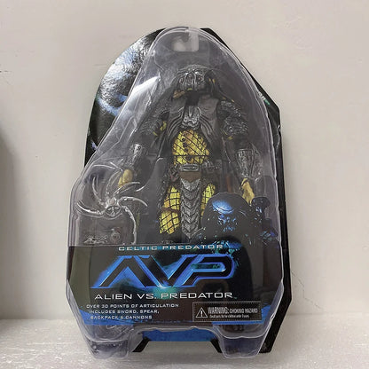 Celtic Predator Masked Action Figure — Movable Alien Toy Collectible Model for Kids and Fans