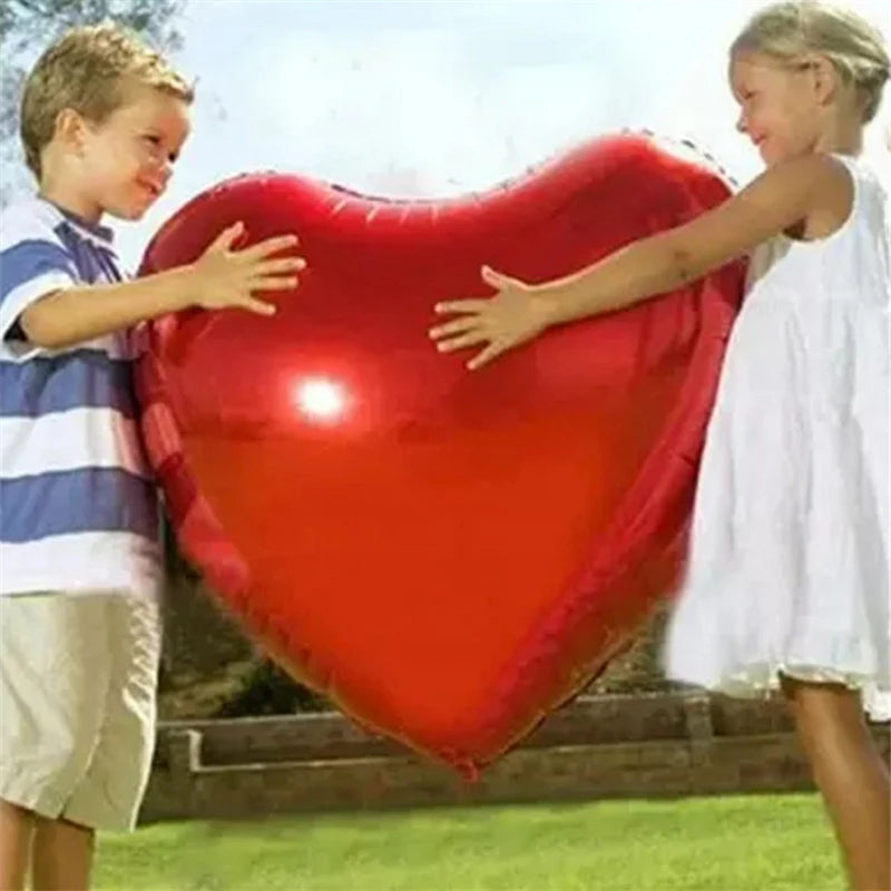 1pc 36-Inch Large Pink Red Heart Foil Balloon - Wedding, Valentine's Day, Birthday, Anniversary Decoration