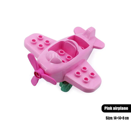 New Large Building Blocks Toys – Cartoon Princess Carriage, Car & Airplane Vehicle Models, Big Bricks Gift for Kids