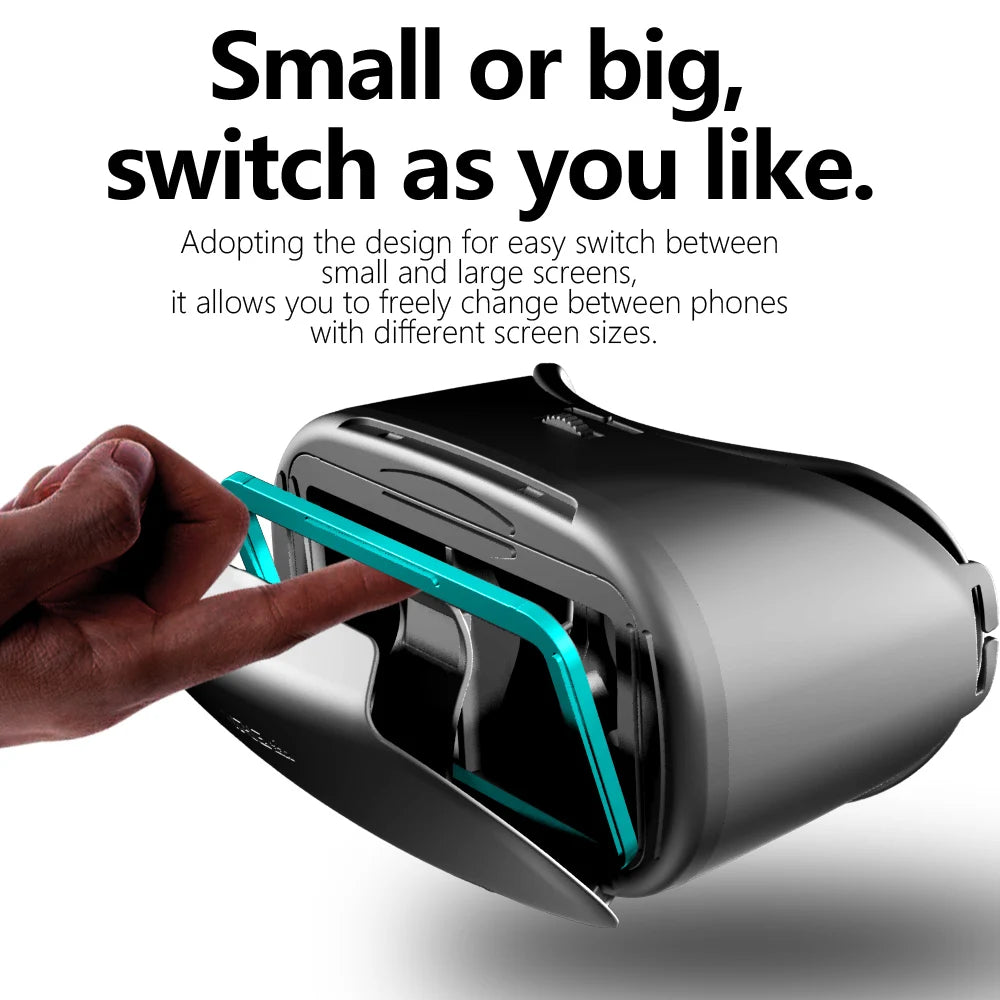 3D Virtual Reality VR Headset for iPhone & Android Smartphones – Immersive Mobile Phone VR Glasses with Real Lenses Goggles