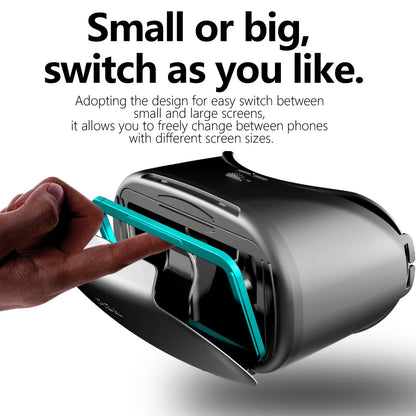 3D Virtual Reality VR Headset for iPhone & Android Smartphones – Immersive Mobile Phone VR Glasses with Real Lenses Goggles