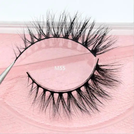 Visofree 3D Mink Eyelashes – Thick Handmade Full Strip Cruelty-Free False Lashes for Makeup M56