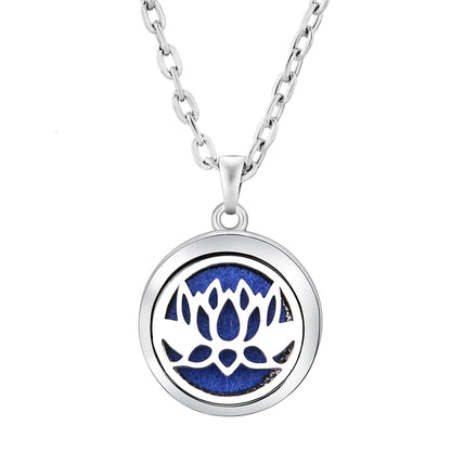 Stainless Steel Tree of Life Aromatherapy Necklace – Essential Oil Diffuser Pendant for Women