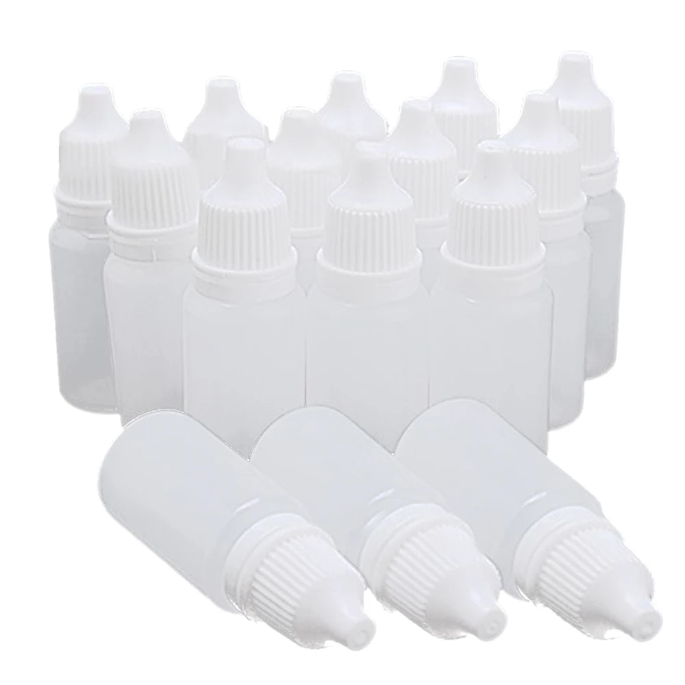 5PCS Squeezable Dropper Bottles — 5ML/10ML/15ML/20ML/30ML/50ML/100ML Refillable Plastic Bottles for Eye Liquid & Essentials