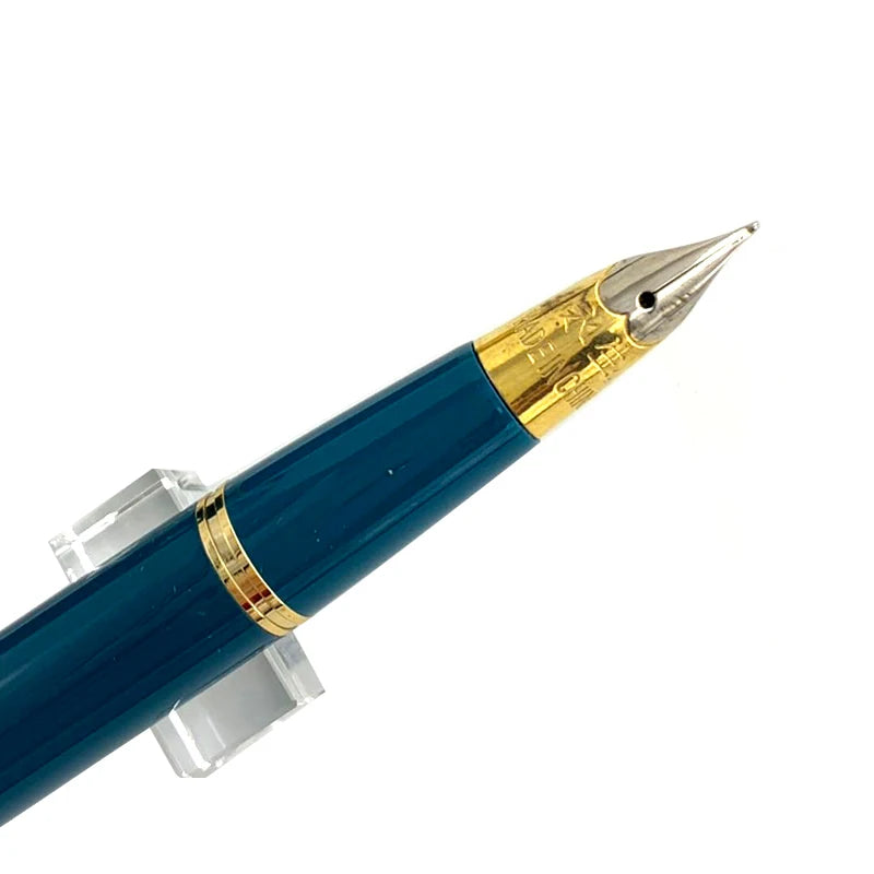 Yong Sheng 601A Wave Fountain Pen – Golden Cap, Fine Nib, Dark Blue Vacumatic, Luxury Gift for Office