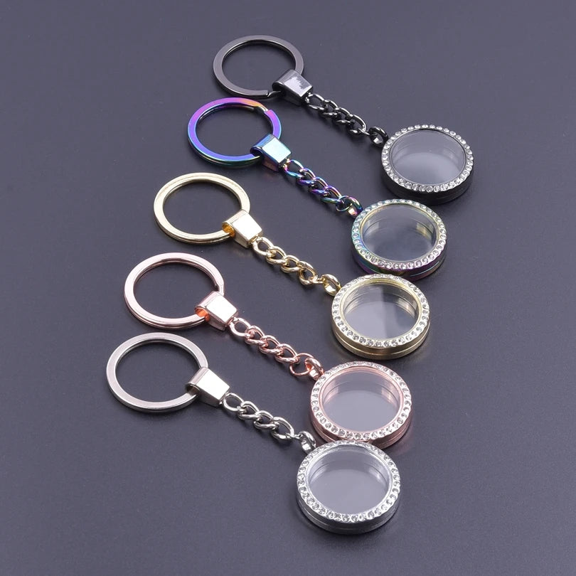 25-40mm Round Openable Reliquary Locket - Photo Memory Pendant, Cremation Ashes Keepsake, Glass Keychain & Memorial Jewelry
