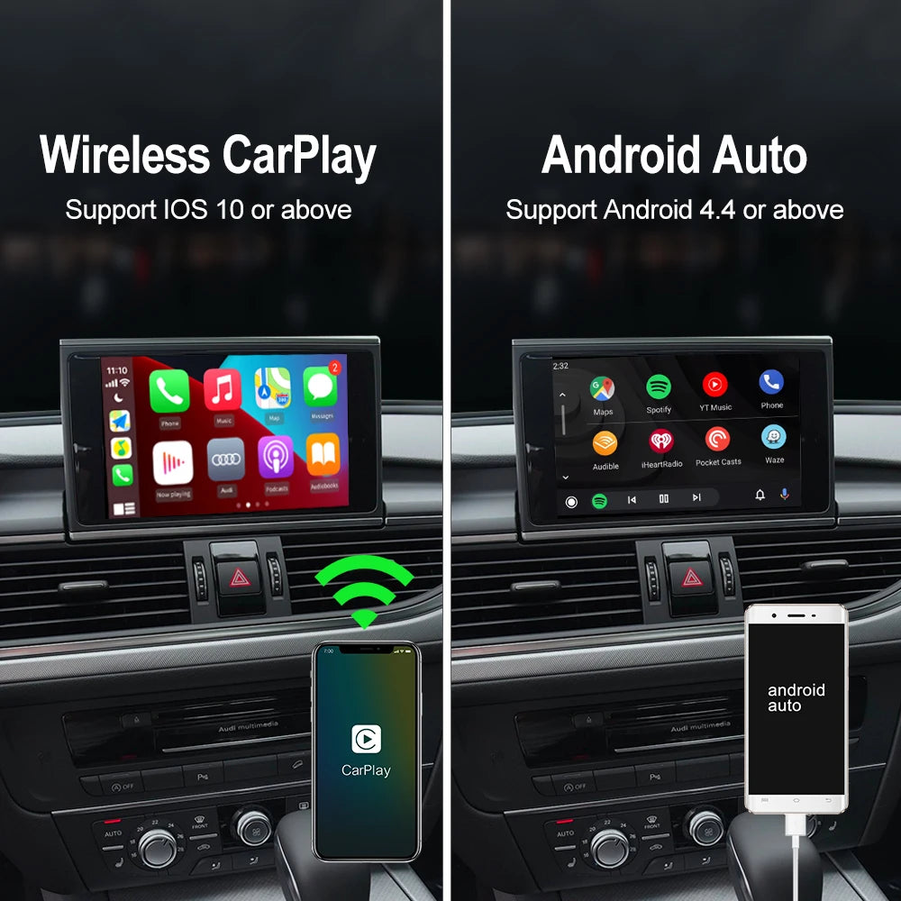 Carlinkit Wireless CarPlay Activator & Android Auto Wired USB Dongle AI Box with Bluetooth Charger & MirrorLink for Android Radio