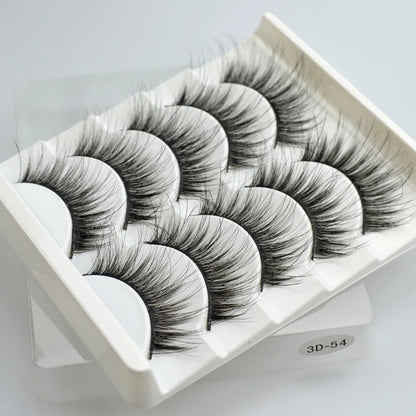QSTY 5 Pairs 3D Mink False Eyelashes – Natural Long Dramatic Volume Black Lash Extensions