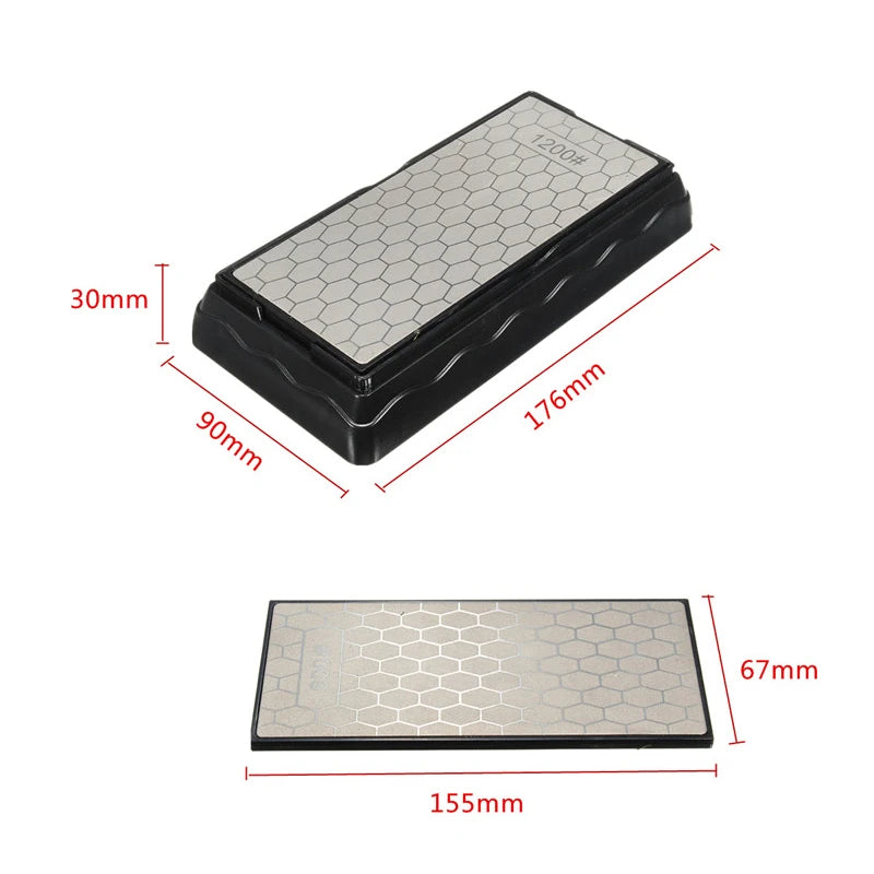 Double-Sided Diamond Sharpening Stone – Knife & Chef Whetstone 400/600/1000/1200 Grit Kitchen Sharpener