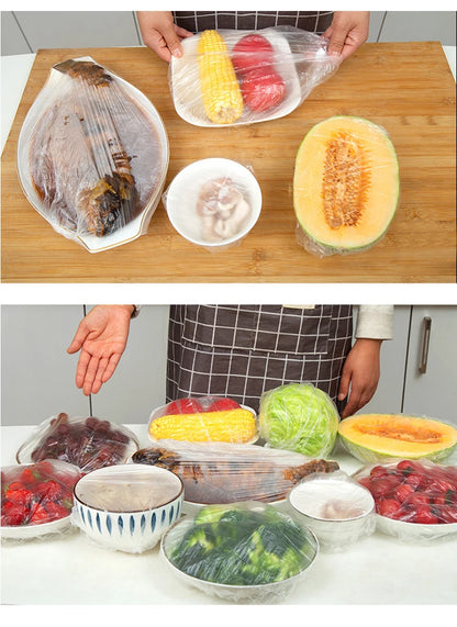 Reusable Elastic Food Covers – Durable Plastic Wrap Lids for Bowls, Plates & Kitchen Food Storage