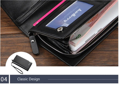 Baellerry Men’s Long Wallet – Large Capacity Zipper Clutch with Card Holder & Coin Pocket, Luxury Handbag Purse