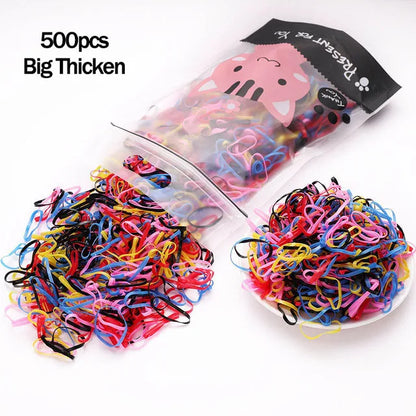 1000pcs Colorful Disposable Rubber Hair Bands for Girls – Small Ponytail Scrunchies, Fashion Hair Accessories Pack