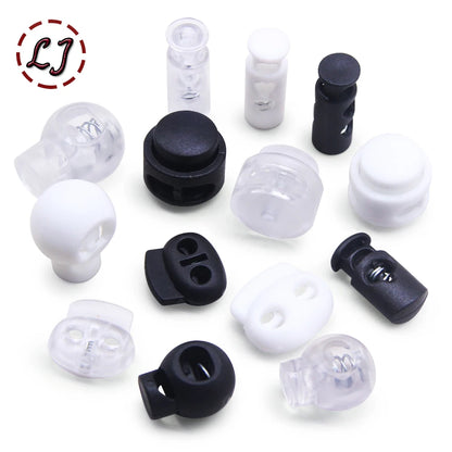10pcs Plastic Cord Lock Stopper – Black Frost Toggle Clips for Shoelaces, Sportswear & DIY Bag Accessories