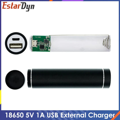 Metal DIY Power Bank Kit Case - 18650 Battery Holder with 5V 1A USB Charging Output for Smartphones