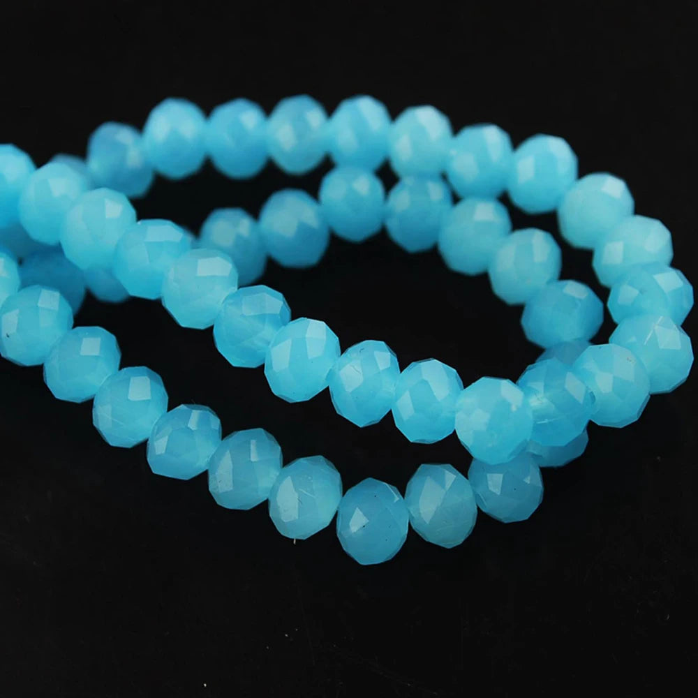 Czech Crystal Spacer Beads - Rondelle Faceted Glass Beads in Multiple Sizes for DIY Jewelry Making Crafts