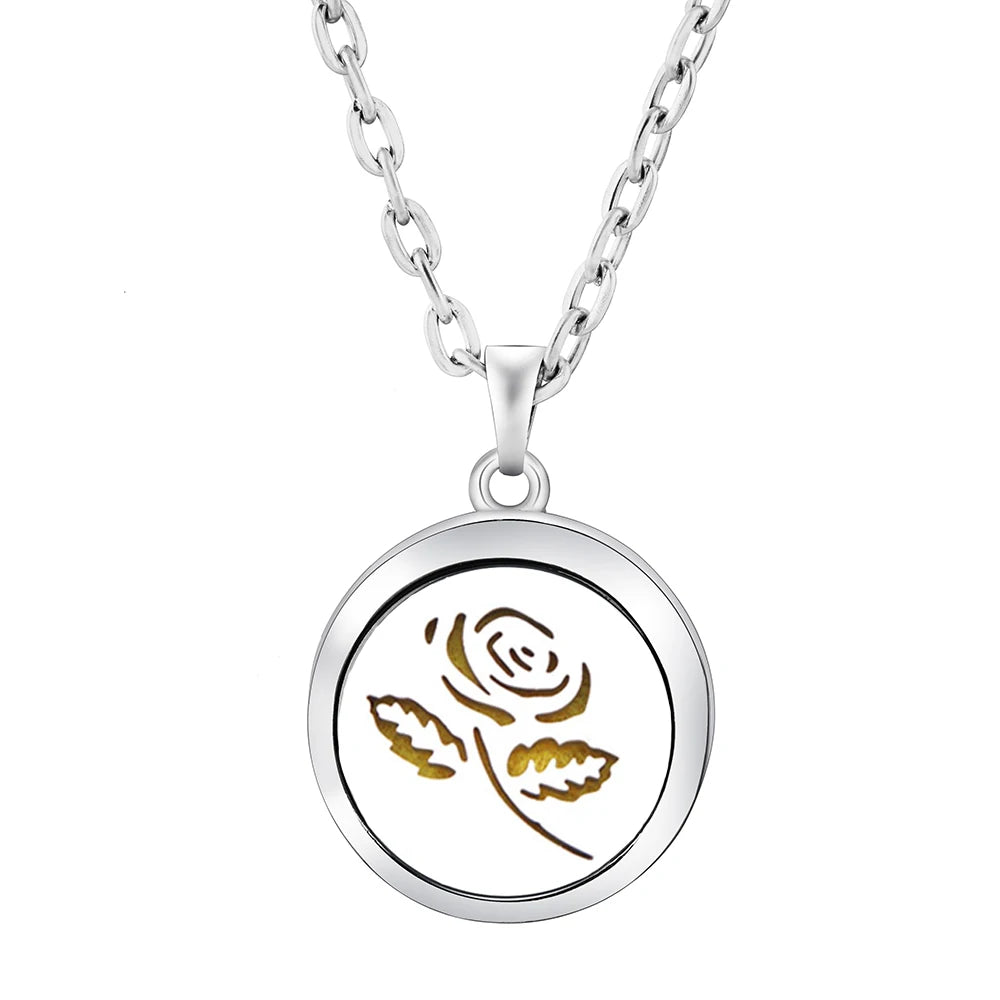 Stainless Steel Tree of Life Aromatherapy Necklace – Essential Oil Diffuser Pendant for Women